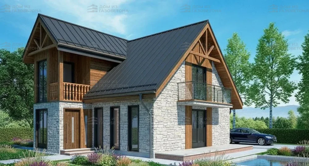 Проект Двухэтажный дом 10 на 7, 123 м2