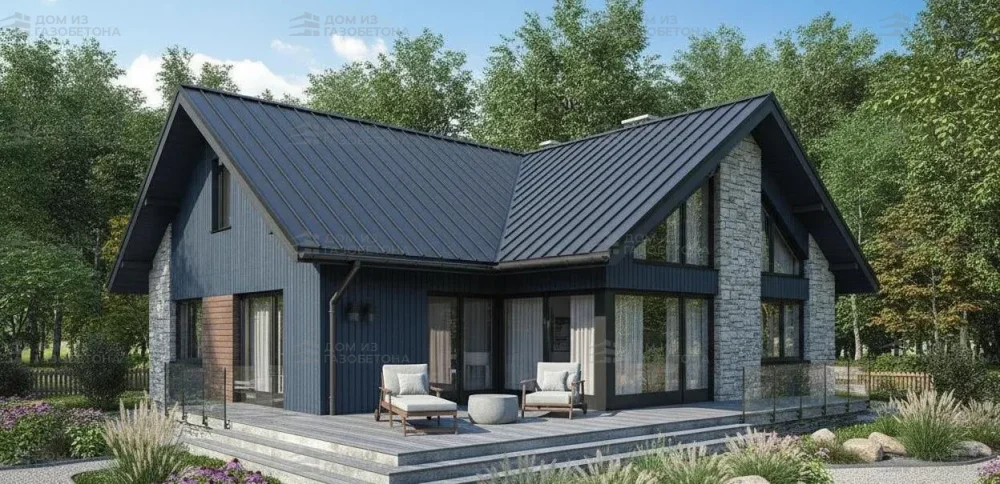 Проект Одноэтажный дом 12 на 13, 107 м2